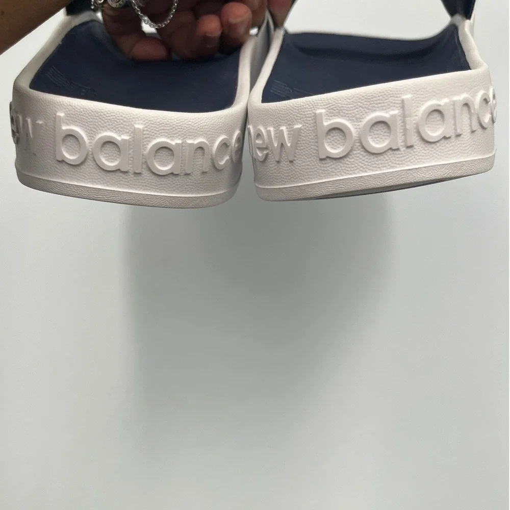New Balance 200 Icons Slides Men's Size 15 White Blue Athletic Comfort